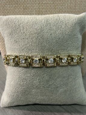 NWOT-18K Gold Filled CZ Link Bracelet